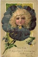 5 db RÉGI motívum képeslap, lányok, egy másodpéldánnyal, vegyes minőség / 5 old motive postcards, gi...