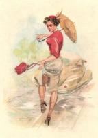 13 db MODERN, megíratlan motívum képeslap, 'Pin-up hölgy' témájú lapok, vegyes minőség / 1...