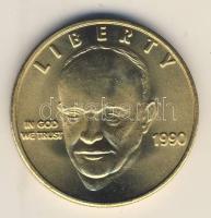 USA 1990. "Liberty-Eisenhover" aranyozott Br emlékérem T:BU