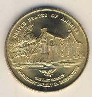 USA 1990. "Liberty-Eisenhover" aranyozott Br emlékérem T:BU