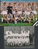 Leeds foci csapat fotója, Deli Gábor, verzón a csapat tagjainak nevével, jelzett,  9x14cm ; Fc. Juventus, modern képeslap, 10x15cm