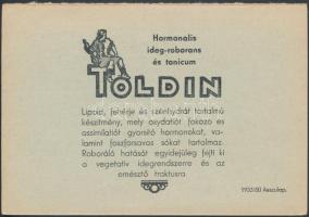 1933 Meghívó tudományos ülésre, Gynaekologiai Szakosztály, verzón gyógyszer reklám, 10x16cm