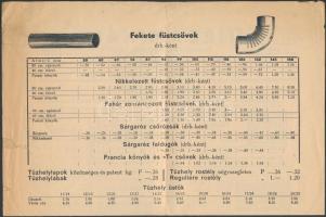 1936 Árjegyzék, Imrey Mihály Vas- és szerszámáruk, háztartási cikkek, hajtás mentén kis szakadásokka...