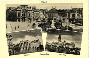 Szabadka, Subotica; Hitler tér, Színház, Városháza / square, theater, town hall