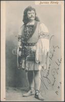 Burián Károly (1870-1924)cseh származású tenor saját kezű aláírása képeslapon, 14x9cm