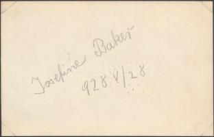 1928 Josefine Baker aláírása papírlapon a Royal Orfeumban történt fellépésekor