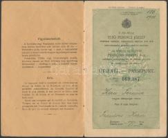 1910 Órás-ékszerész számára kiállított magyar útlevél / Hungarian passport