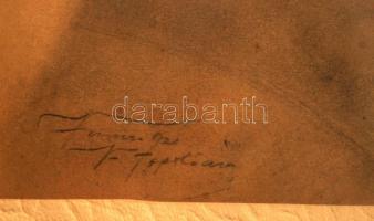 Olvashatatlan jelzéssel: Női portré 1920. Ceruza, papír, üvegezett keretben, 20×18 cm