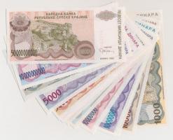 Horvátország / Krajna Szerb Köztársaság 1994. 1000D-50.000.000.000D (15xklf) T:I
Croatia / Republic...