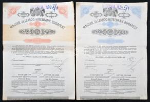 Budapest 1905. "Magyar Jelzálog-Hitelbank Budapest" záloglevelek (2x) 1000K-ról és 5000K-r...