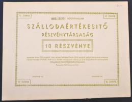 Budapest 1937. Szállodaértékesítő Részvénytársaság részvénye 500P-ről, kitöltetlen T:I,I-