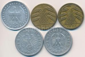 Németország / Weimari Köztársaság 1923G 200M Al + 1924A,G 10pf (2x) + 1935-1939F 50pf Al (2x) T:2,2-...