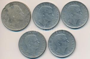 Románia 1939. 250L Ag "II. Károly" + 1943. 100L Ni borítású acél (2x) + 1944. 100L Ni borítású acél (2x) T:3,2 ph. Romania 1939. 250 Lei Ag "Carol II" + 1943. 100 Lei Ni clad steel (2x) + 1944. 100 Lei Ni clad steel (2x) C:F,XF edge error