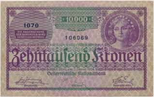 Ausztria 1924. 10.000K T:III Austria 1924. 10.000 Kronen C:F