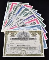 Amerikai Egyesült Államok 1964-1976. 10db klf részvény perforációval, bélyegzésekkel, lyukasztással ...