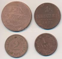 Vegyes: Ausztria 1816A 1kr Cu + Magyarország 1851B 1kr Cu + 1859E 1kr Cu + Szerbia 1904. 2p Br T:2-,3  Mixed: Austria 1816A 1 Kreuzer Cu + Hungary 1851B 1 Krajcár Cu + 1859E 1 Krajcár Cu + Serrbia 1904. 2 Pare Br C:VF,F