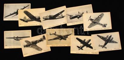 10 db kártya II. világháborús katonai repülőgépekről