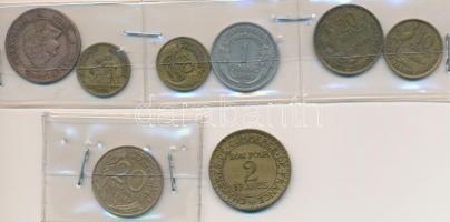 Franciaország 1874A 5c Br + 1922. 50c Al-Br + 2Fr Al-Br + 1931. 50c Al-Br + 1950B 1Fr Al + 1952. 20F...