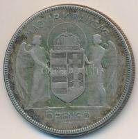 1930. 5P Ag "Horthy jobbra" T:3 patina
Adamo P8