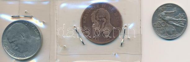 Olaszország 1862N 5c Cu + 1921R 20c Ni + 1925R 50c Ni T:2,2-,3 Italy 1862N 5 Centesimi Cu + 1921R 20 Centesimi Ni + 1925R 50 Centesimi Ni C:XF,VF,F