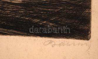 Barcsay Jenő (1900-1988): Út. Rézkarc, papír, jelzett, üvegezett keretben, 14×21 cm