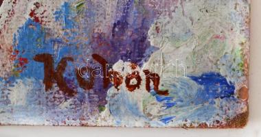 Kohán jelzéssel: Virágcsendélet. Olaj, farost, 33×25 cm