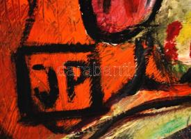 JP jelzéssel: Színek, formák. Olaj, vászon,  69×50 cm