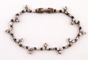 Ezüst, kőves  karlánc, Ag., bruttó: 12,3gr., jelzett,  19cm/ Silver  bracelet with stones, Ag, gross.12,3 gr, marked, 19 cm