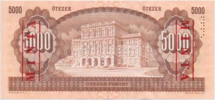 1990. 5000Ft "H 00000255" sorszámmal illetve piros "MINTA" felülnyomással és per...