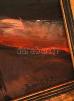 Berkes jelzéssel: Nagyvárosi utca. Olaj, falemez, keretben, 48×65 cm