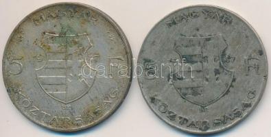 1947. 5Ft Ag "Kossuth" (2x) T:2-,3 patina