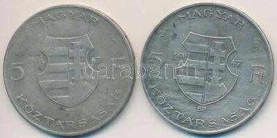 1947. 5Ft Ag "Kossuth" (2x) T:3