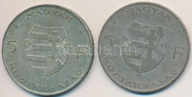 1947. 5Ft Ag "Kossuth" (2x) T:2-,3