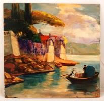 Herrer jelzéssel: Mediterrán kúria. Olaj, falemez, 59×59 cm