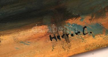 Herrer jelzéssel: Mediterrán kúria. Olaj, falemez, 59×59 cm