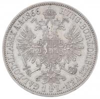 Ausztria 1866A 1Fl Ag "Ferenc József" (12,32g) T:2 apró ph. / Austria 1866A 1 Florin Ag &q...