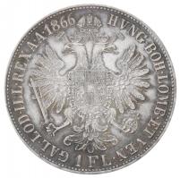 1866B 1Fl Ag "Ferenc József" Körmöcbánya (12,38g) T:2 ph. / Hungary 1866B 1 Florin Ag &quo...
