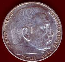Német 3. Birodalom 1938E 2M Ag  "Hindenburg"  T:2/3