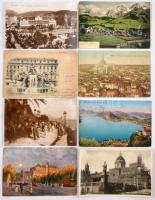217 db háború előtti magyar és külföldi városképes lap, érdekes vegyes anyag