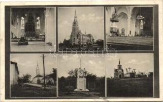 Topolya, Backa Topola; Hősök szobra, Országzászló(?), Kálvária, Katolikus templom külső és belső / Heroes Statue WWI military memorial, National flag(?), Calvary, Catholic church interior and exterior (kis felszíni sérülés / minor surface damage)