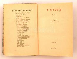 Márai Sándor: A nővér. Budapest, 1947, Révai. Kiadói félvászon kötésben
