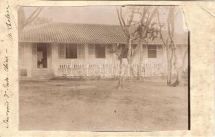 Unknown location, Indochinese house, photo glued on paper (non PC) (cut)