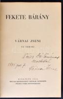 Várnai Zseni új versei: Fekete bárány. Szerző által Weisz Bélának dedikált példány! Budapest, 1935, ...