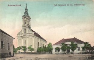 Balatonfüred, Református templom és a királyi járásbíróság, kiadja a Balaton Könyvnyomda (kopott sarkak / worn edges)