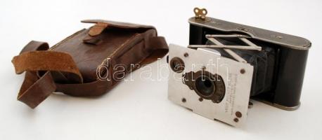 Eastman Kodak Vest Pocket 4x6 cm kamera, bőrtokban / Camera in leather case