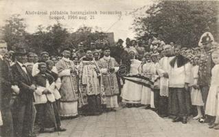 1916 Szeged, az Alsóvárosi plébánia harangjainak búcsúzása, Zadravecz István házfőnök, későbbi püspök (EB)