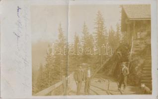 1916 Sarentino, Sarnthein (Tirol) Bánya bejárata, bányavasút / mine entrance, mine railroad, photo (fa)