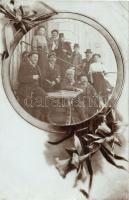 Vipiteno, Sterzing (Tirol); Restaurant, group photo with Art Nouveau frame (r)