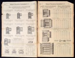 1913 Budapesti Pénzszekrény kereskedelmi Rézvény-Társaság árjegyzéke, pp.:6, 60x34cm