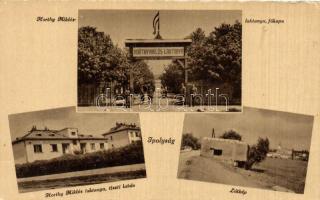 Ipolyság, Sahy; Horthy Miklós laktanya főkapu, tiszti lakás, látkép betonbunkerral / Hungarian Army barracks main entrance, officers quarters, general view with concrete bunker (EK)